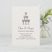 Champagne Toren Doodle Aangepaste Naam Bruiloft Kaart (Staand voorkant)