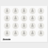 Champagne Toren Doodle Aangepaste Naam Bruiloft Ronde Sticker (Vel)