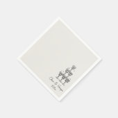 Champagne Toren Doodle Aangepaste Naam Bruiloft Servet (Hoek)