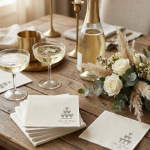 Champagne Toren Doodle Aangepaste Naam Bruiloft