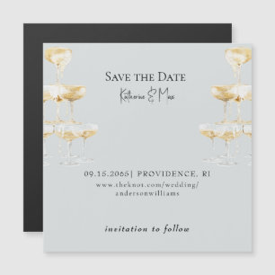 Champagne Toren Icy Blue Huwelijk Save the Date II
