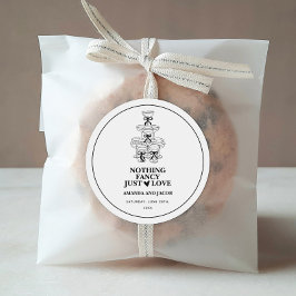 Champagne Toren Niets Geks Alleen Liefde Elopement Ronde Sticker