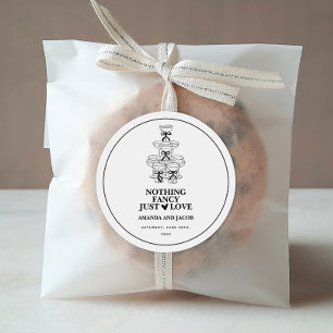 Champagne Toren Niets Geks Alleen Liefde Elopement Ronde Sticker