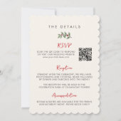 Champagne Toren QR Code RSVP All-In-One Huwelijk Kaart (Achterkant)