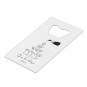 Champagne Toren Schets Aangepaste Naam Bruiloft Creditkaart Flessenopener (Voorkant Gekanteld)