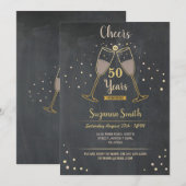 Champagne tot 50 jaar, elke 40e verjaardag kaart (Voorkant / Achterkant)