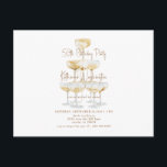 Champagne Tower 50th Birthday Party Briefkaart<br><div class="desc">Champagne-toren. Goudstekst. Uitnodiging. 50e uitnodiging van de Birthday-partij.</div>