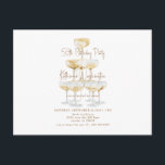 Champagne Tower 50th Birthday Party Briefkaart<br><div class="desc">Champagne-toren. Goudstekst. Uitnodiging. 50e uitnodiging van de Birthday-partij.</div>