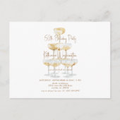 Champagne Tower 50th Birthday Party Briefkaart (Voorkant)