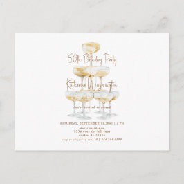 Champagne Tower 50th Birthday Party Briefkaart