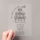 Champagne Tower bruiloft Acryl Uitnodigingen (Insitu (Draagbaar))