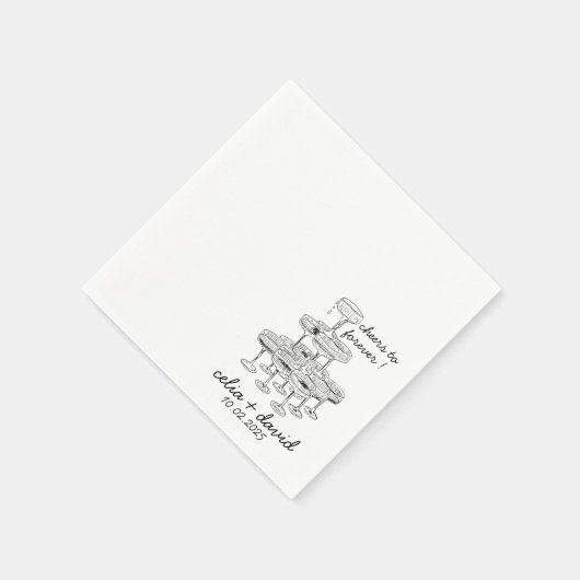 Champagne Tower bruiloft Servet (Hoek)