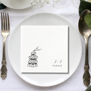 Champagne Tower Custom Monogram Huwelijkscocktail Servet