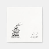 Champagne Tower Custom Monogram Huwelijkscocktail Servet (Voorkant)