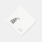 Champagne Tower Custom Monogram Huwelijkscocktail Servet (Hoek)