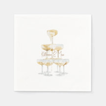 Champagne Tower Custom Names Wedding Cocktail