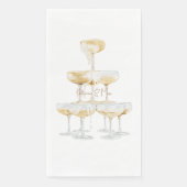 Champagne Tower Custom Names Wedding Paper Guest Servet (Voorkant)