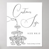 Champagne Tower Custom Wedding Sign Poster (Voorkant)