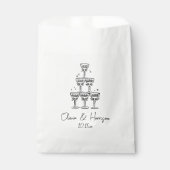 Champagne Tower Doodle Custom Name Wedding Bedankzakje (Voorkant)