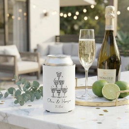 Champagne Tower Doodle Custom Name Wedding Blikjeskoeler