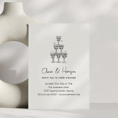 Champagne Tower Doodle Custom Name Wedding Kaart