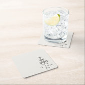 Champagne Tower Doodle Custom Name Wedding Kartonnen Onderzetters (Insitu)