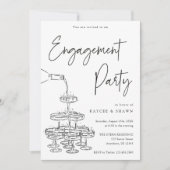 Champagne Tower Engagement Party Kaart (Voorkant)