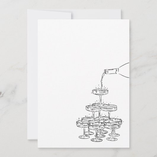 Champagne Tower Engagement Party Kaart (Achterkant)