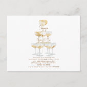 Champagne Tower Gold Text White Engagement Briefkaart (Voorkant)
