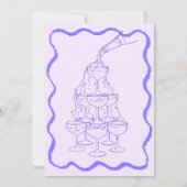 Champagne Tower Hand getrokken vrijgezellenfeest Kaart (Achterkant)