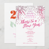 Champagne Tower New Years Eve Dinner Cocktail Bash Kaart (Voorkant / Achterkant)