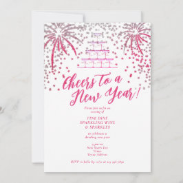 Champagne Tower New Years Eve Dinner Cocktail Bash Kaart