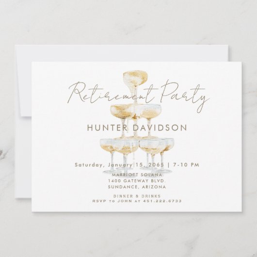 Champagne Tower Pensioen Partij Kaart (Voorkant)