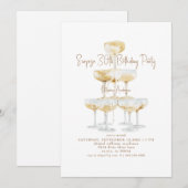 Champagne Tower Verrassing 30e Verjaardagsfeest Kaart (Voorkant / Achterkant)