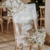 Champagne Tower Wavy Acryl Huwelijk Welkom Teken Acryl Bord