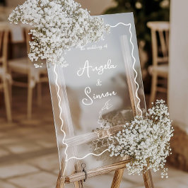 Champagne Tower Wavy Acryl Huwelijk Welkom Teken Acryl Bord