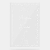 Champagne Tower Wavy Acryl Huwelijk Welkom Teken Acryl Bord (Voorkant)