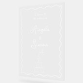 Champagne Tower Wavy Acryl Huwelijk Welkom Teken Acryl Bord (Hoek)