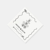 Champagne Tower Wedding Cocktail Custom Servet (Hoek)