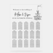 Champagne Tower Wedding Frosted zitkaart Acryl Bord (Voorkant)