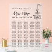 Champagne Tower Wedding Frosted zitkaart Acryl Bord (Huwelijk)