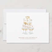 Champagne Tower Wedding Save Our Date Kaart (Voorkant)