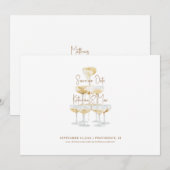 Champagne Tower Wedding Save Our Date Kaart (Voorkant / Achterkant)