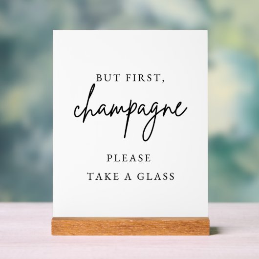 Champagne Trouw Teken Acryl Bord (Neutraal)