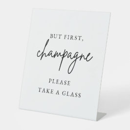 Champagne Trouw Teken Reclamebord Met Voetstuk