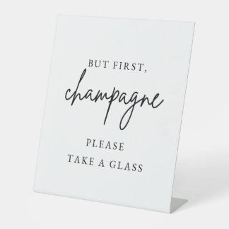 Champagne Trouw Teken Reclamebord Met Voetstuk