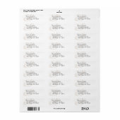 Champagne Trouwretouradreslabel | Gecentreerd Etiket (Full Sheet)