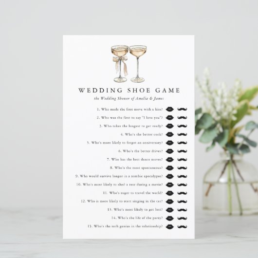 Champagne Trouwschoen Spel Vrijgezellenfeest Sjabl (Staand voorkant)