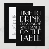 Champagne-uitnodiging van 1920 kaart (Voorkant / Achterkant)