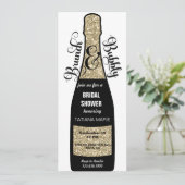 Champagne-uitnodigingen | Vrijgezellenfeest Brunch Kaart (Staand voorkant)